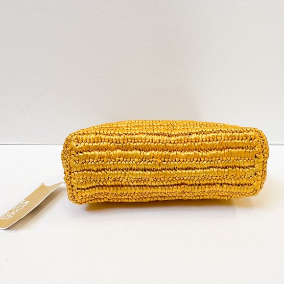 Michael Kors LIVIA Small Cloud Clutch Shoulder Crossbody Bag Straw Butter - Picture 6 of 11